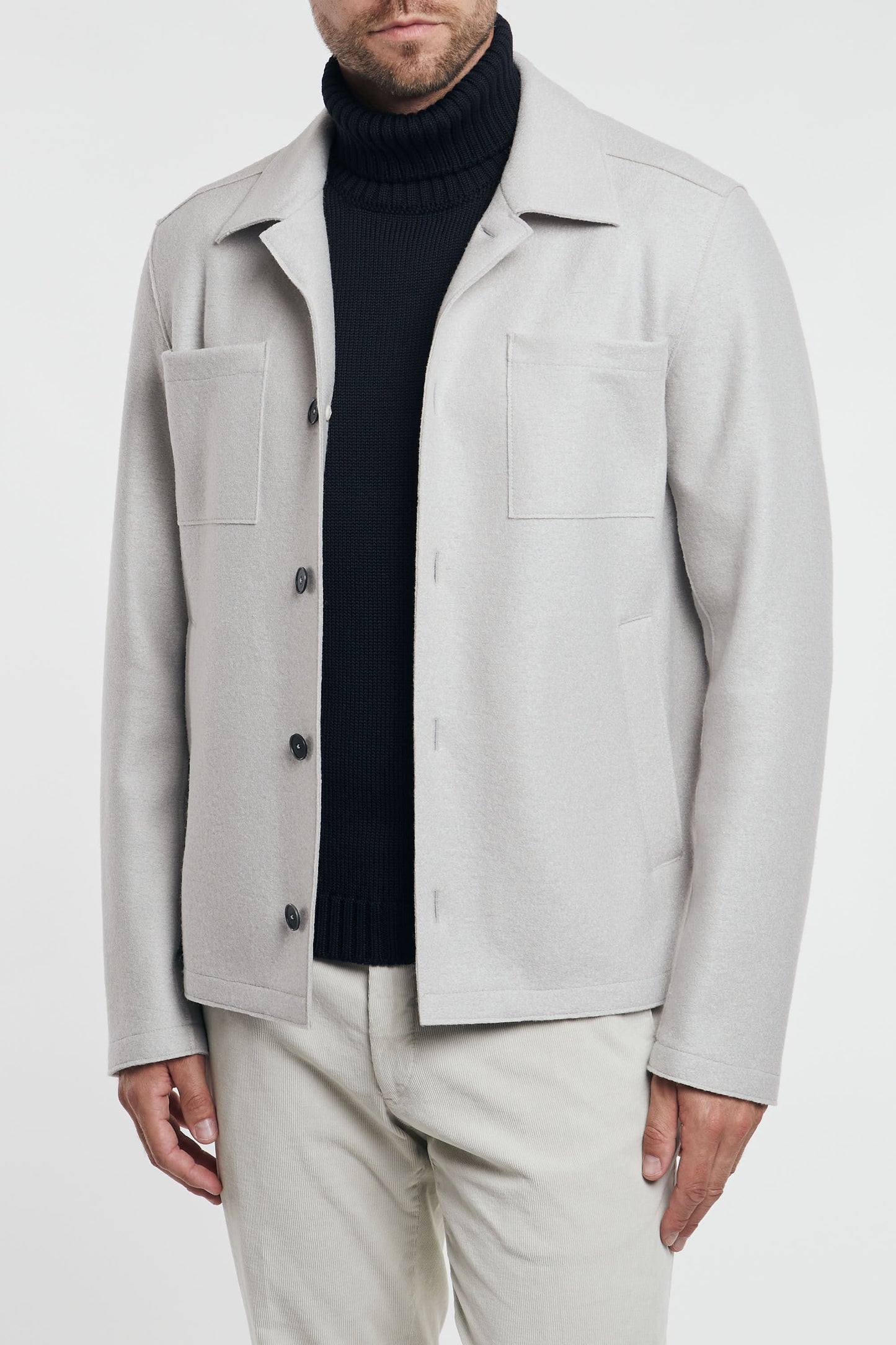  Herno Camicia Light Boiled Wool Multicolor 93042-20612 Bianco Uomo - 2