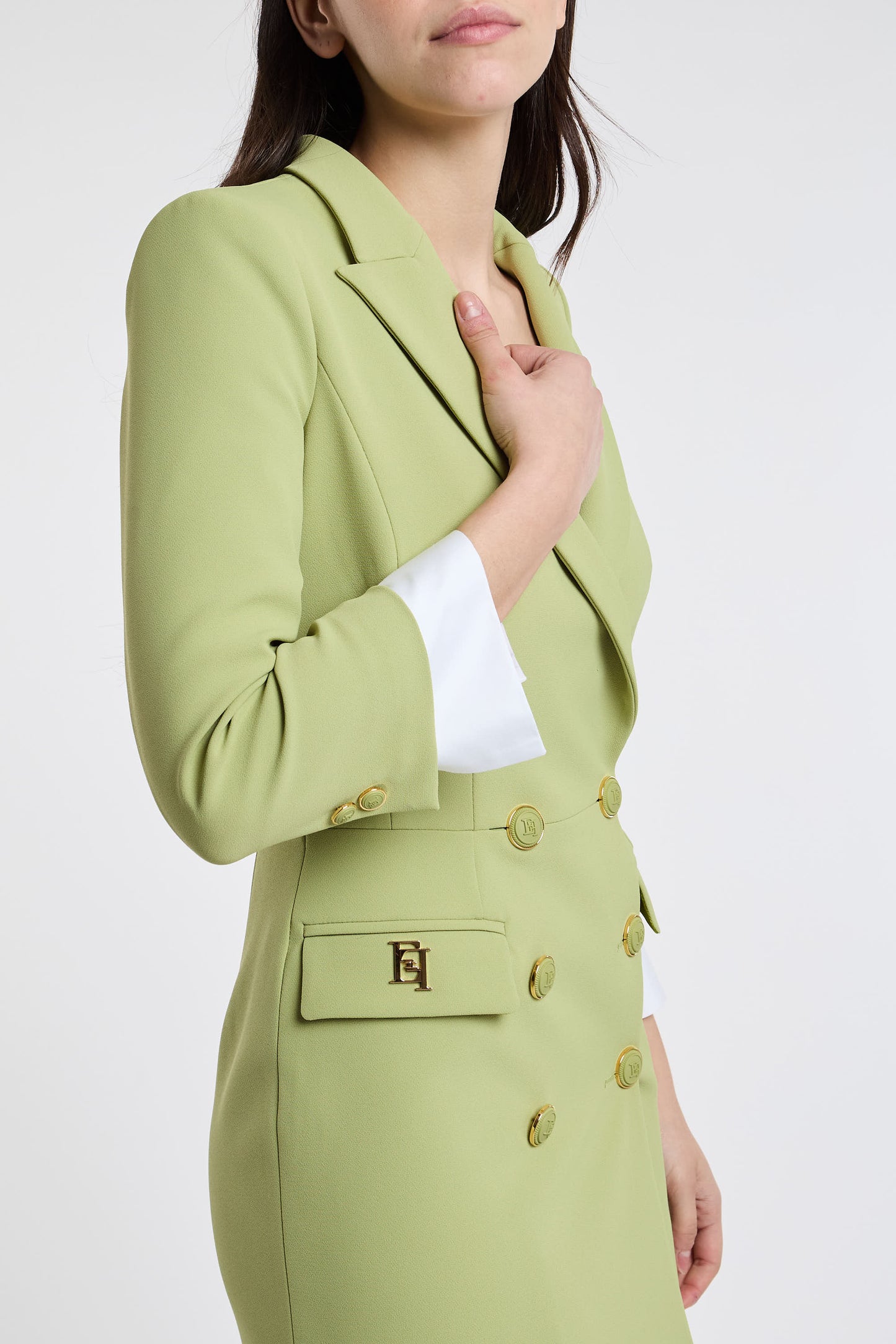  Elisabetta Franchi Multicolor Dress Verde Donna - 7