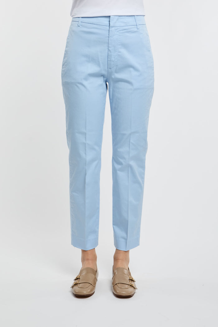  Dondup Nima Zip Trousers 97% Co 3% Ea Blue Azzurro Donna - 1