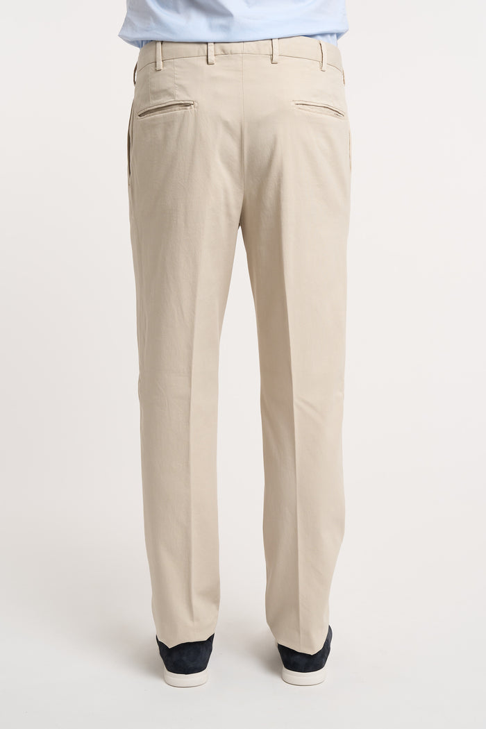  Devore Pants With Pleats In Cotton/silk/elastane Grey Beige Uomo - 4