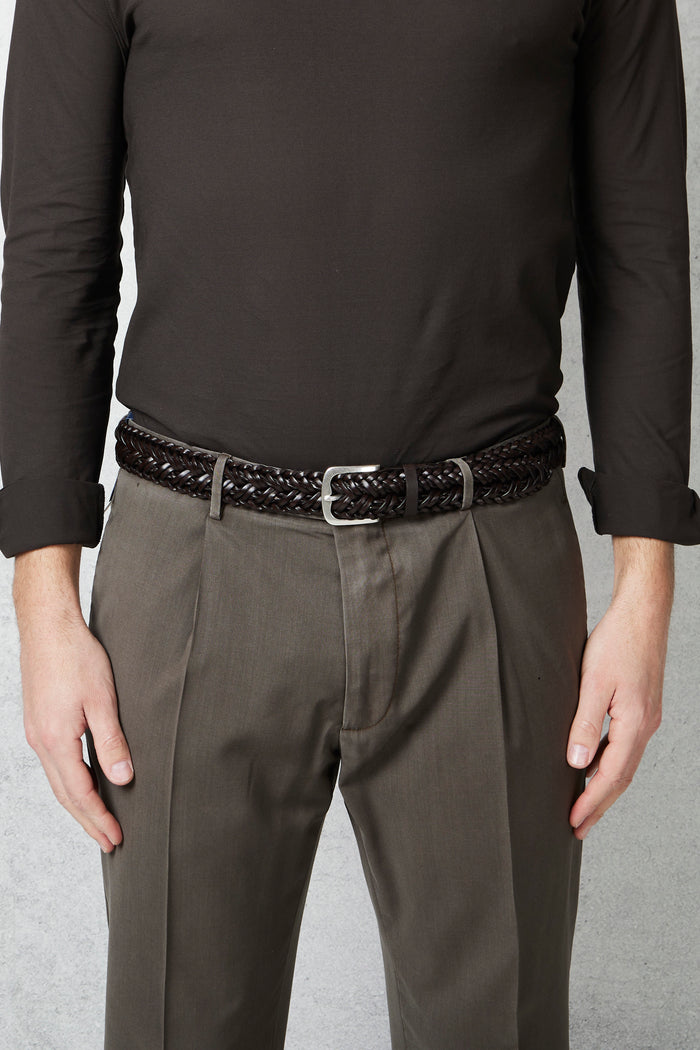 Orciani Men's Brown Coloting Woven Sports Belt