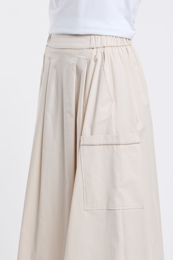  Peserico Multicolor Midi Skirt In Cotton/elastane Beige Donna - 4