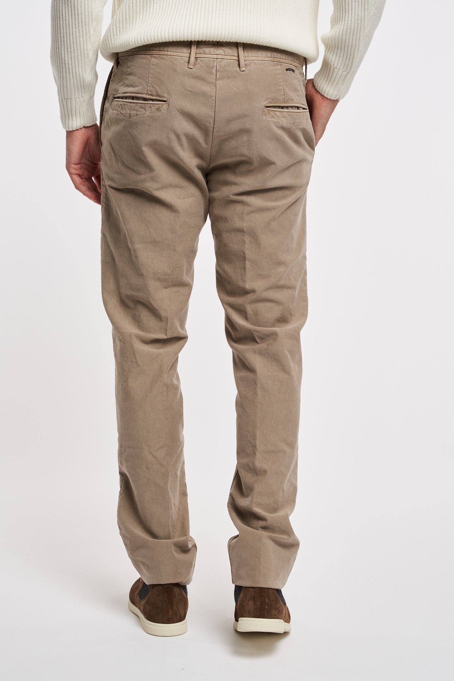  Incotex Slacks Pantalone Gabardina Grigio Beige Uomo - 4