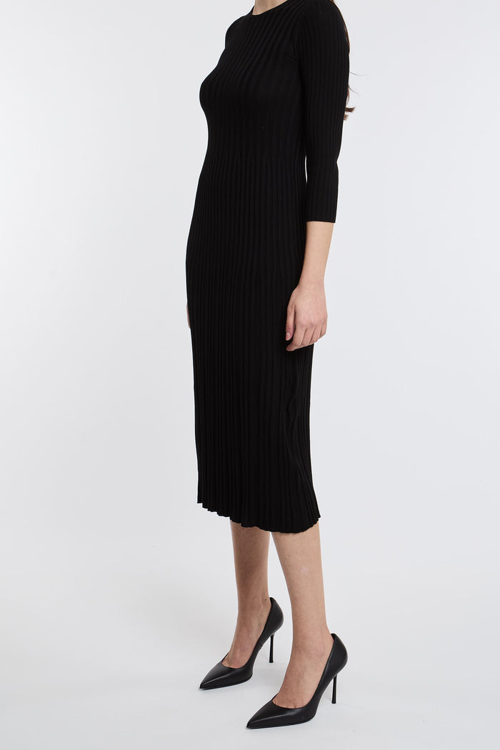 Max Mara Weekend Fitted Soft Black Dress 77%VI 23%PL-2