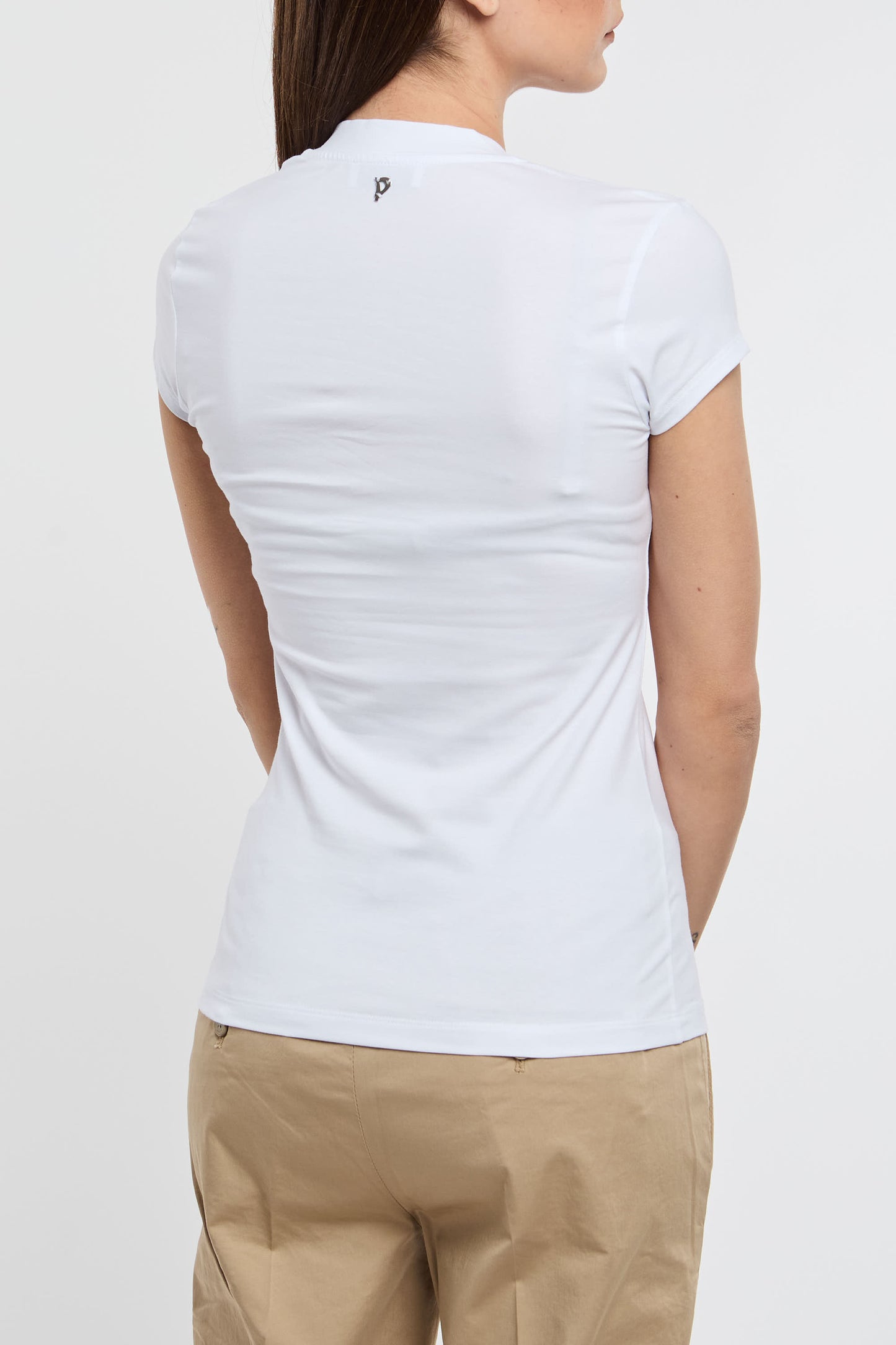 Dondup T-shirt 91% Co 9% Ea Bianco Bianco Donna - 4