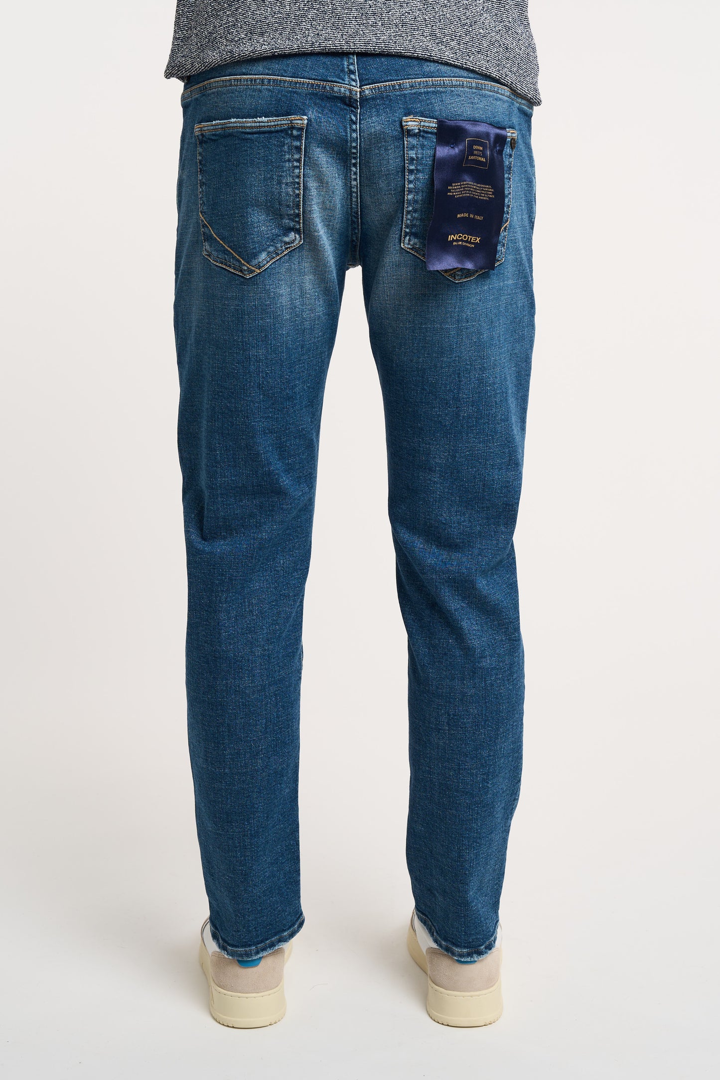  Incotex Denim Jeans 98% Co 2% Ea Multicolor Blu Uomo - 4