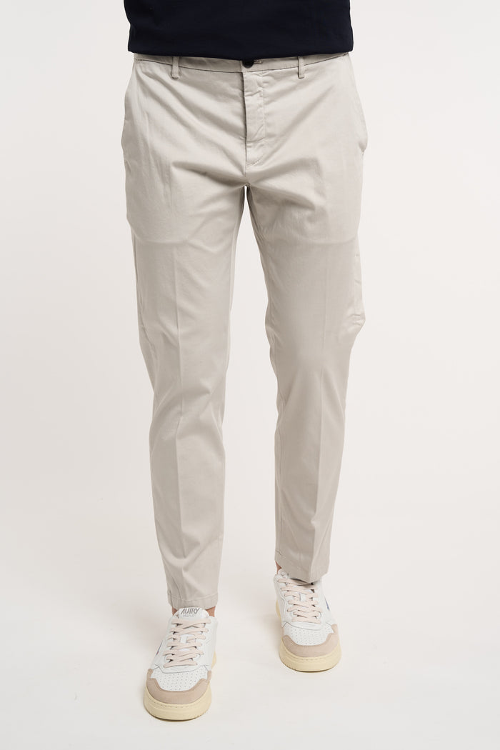 Department 5 Prince Chinos Crop Trousers in Grey Cotton Blend