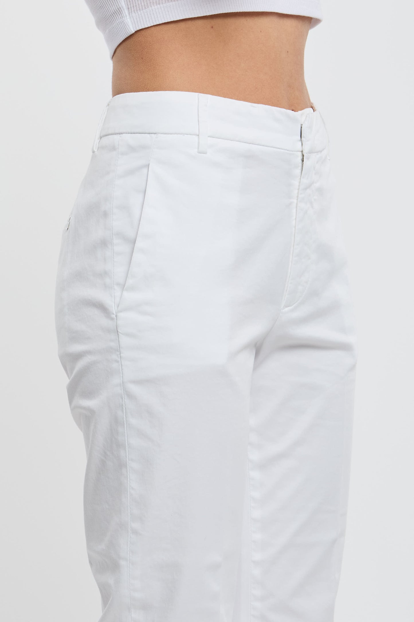  Dondup Pantalone Nima Zip Co/ea Bianco Bianco Donna - 4