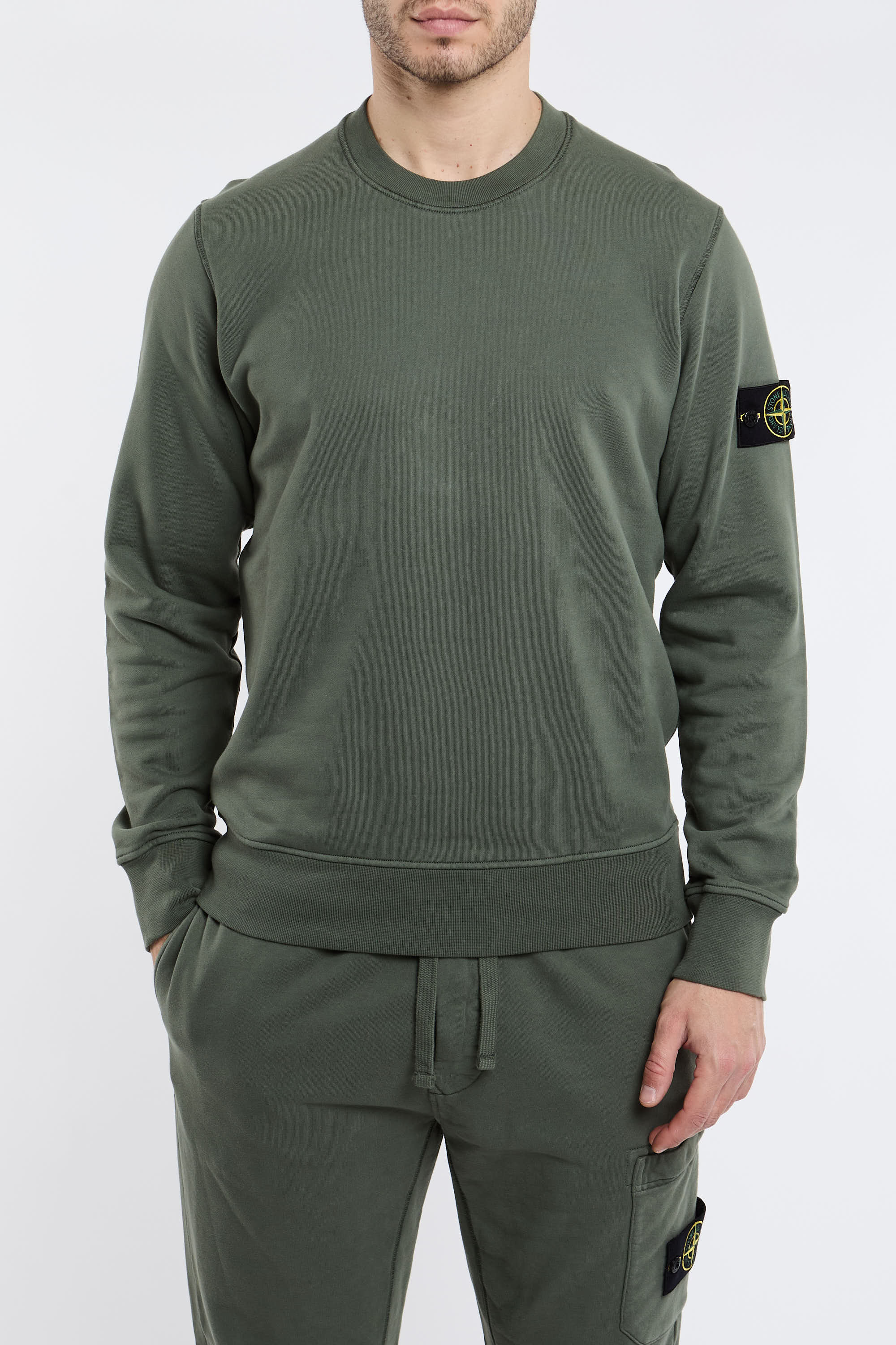 Green stone island store tracksuit