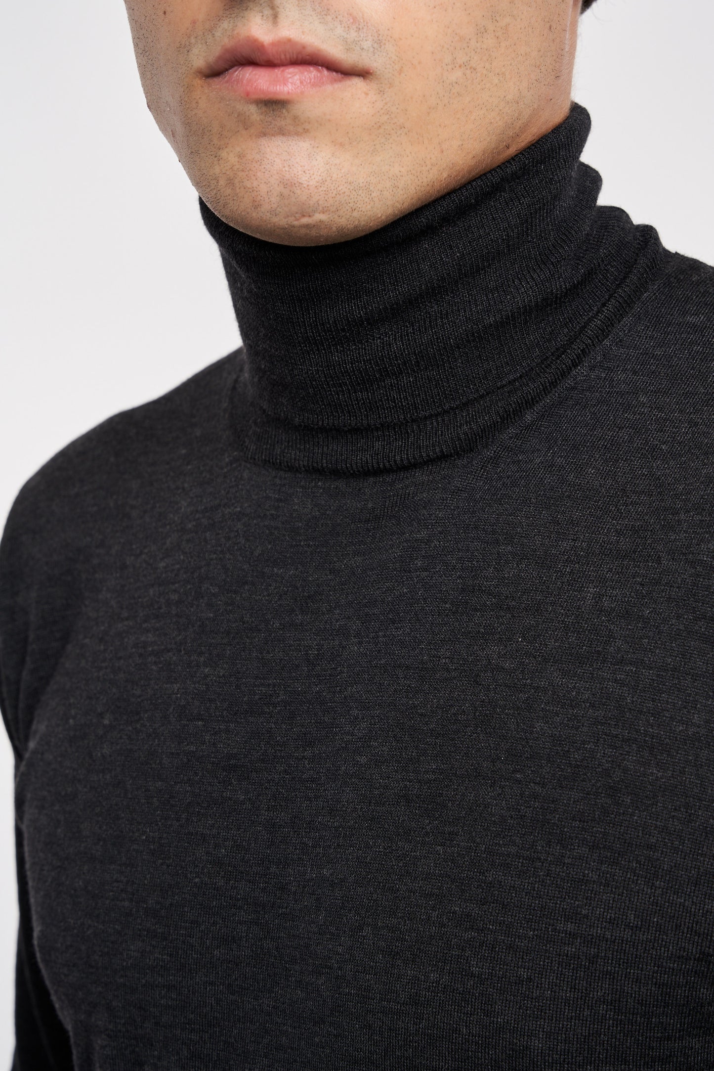  Hindustrie Turtleneck Sweater Royal Merino Black Nero Uomo - 5