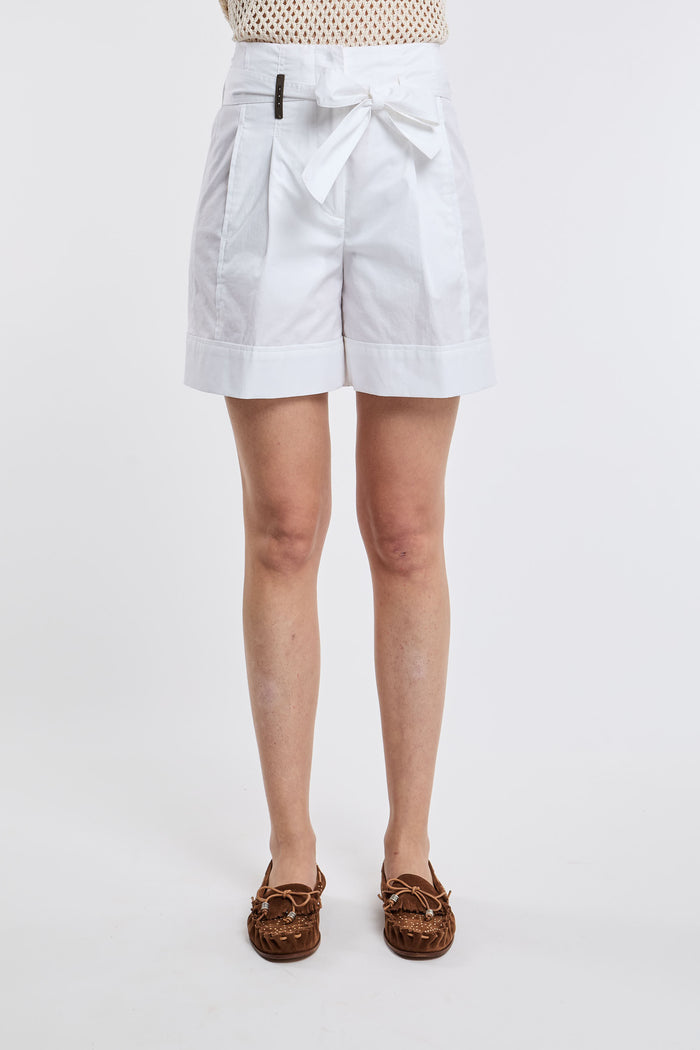  Peserico Stretch Co/ea White Shorts Bianco Donna - 1