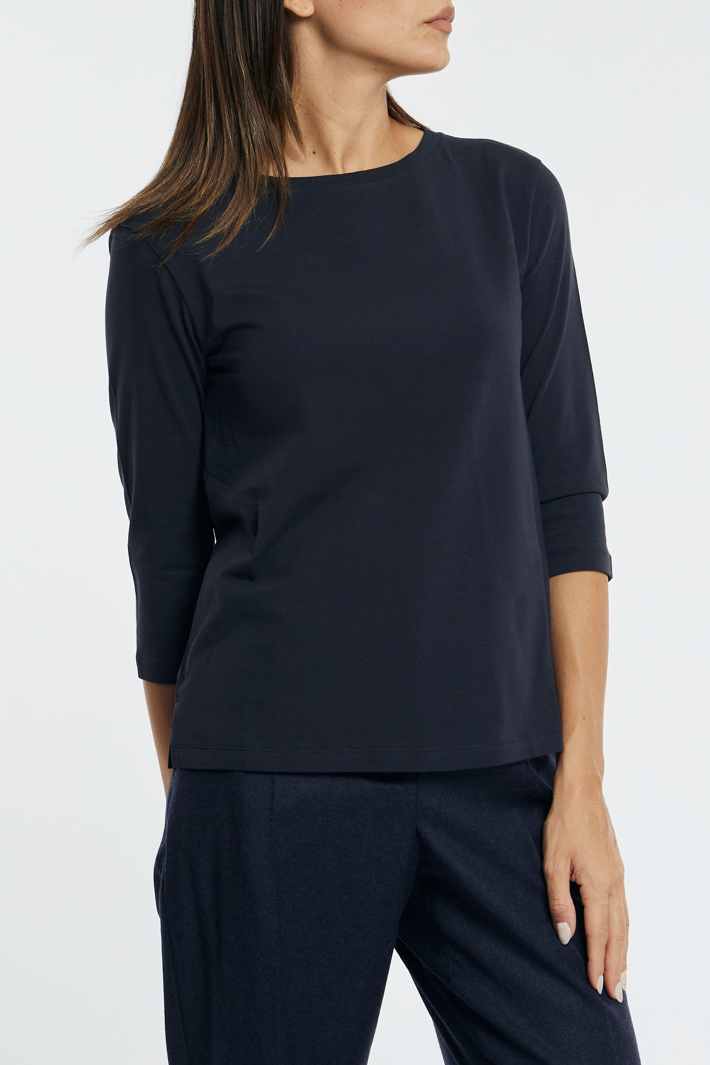  Maxmara T-shirt Manica 3/4 Blu Blu Donna - 3