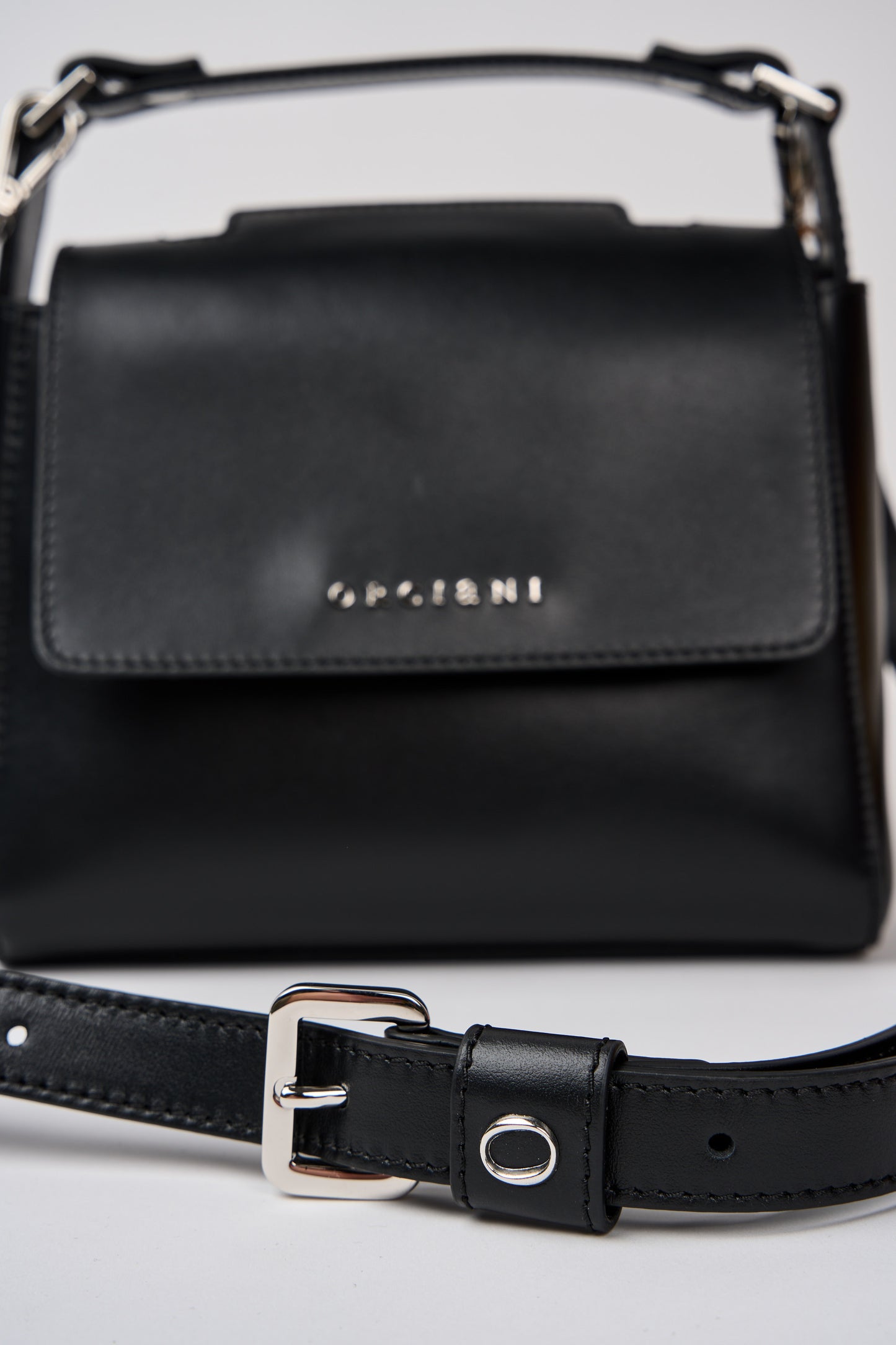  Orciani Sveva Mini Leather Bag Black Nero Donna - 5