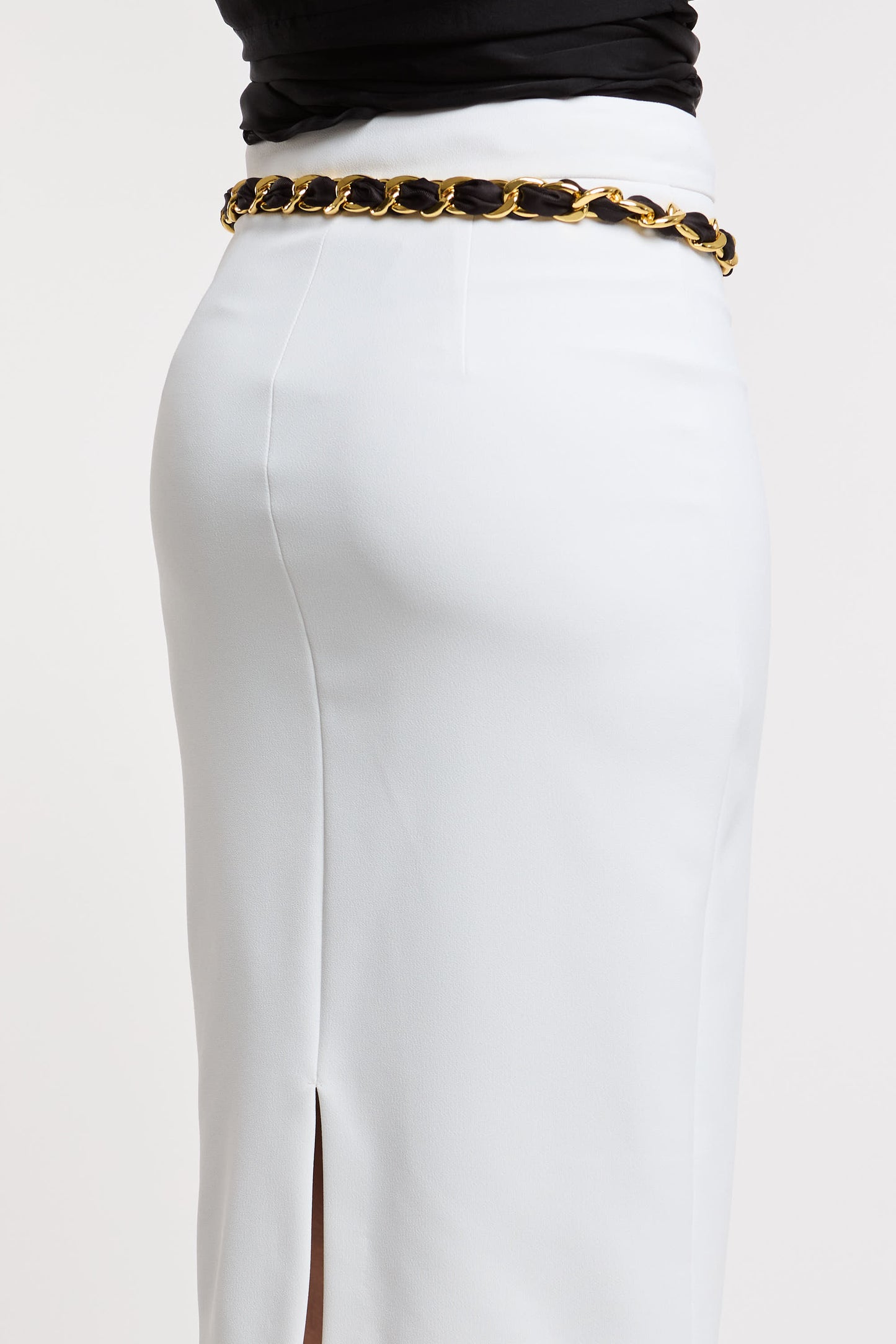  Elisabetta Franchi Wrap Skirt In 95% Pl 5% Ea White Bianco Donna - 6