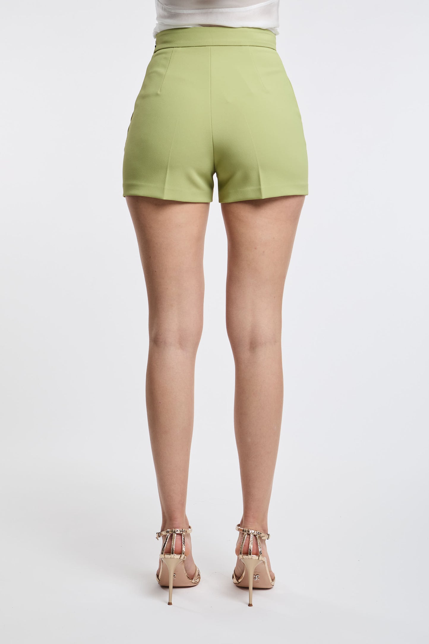  Elisabetta Franchi Multicolor Shorts 96% Pl 4% Ea Verde Donna - 4