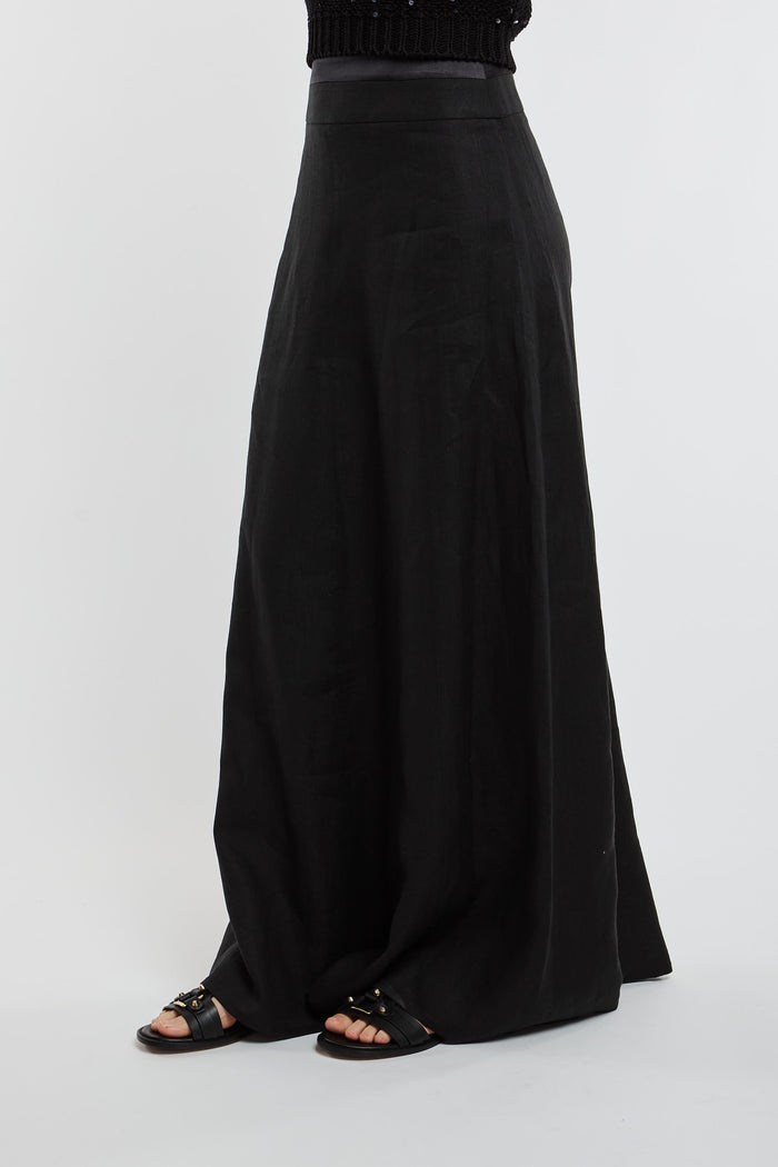 Peserico Skirt 100% Li Black Nero Donna - 2