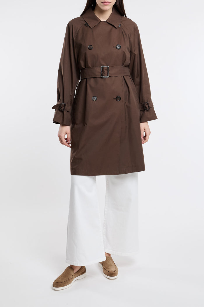  Max Mara The Cube Trench 66% Co 34% Pl Brown Marrone Donna - 1