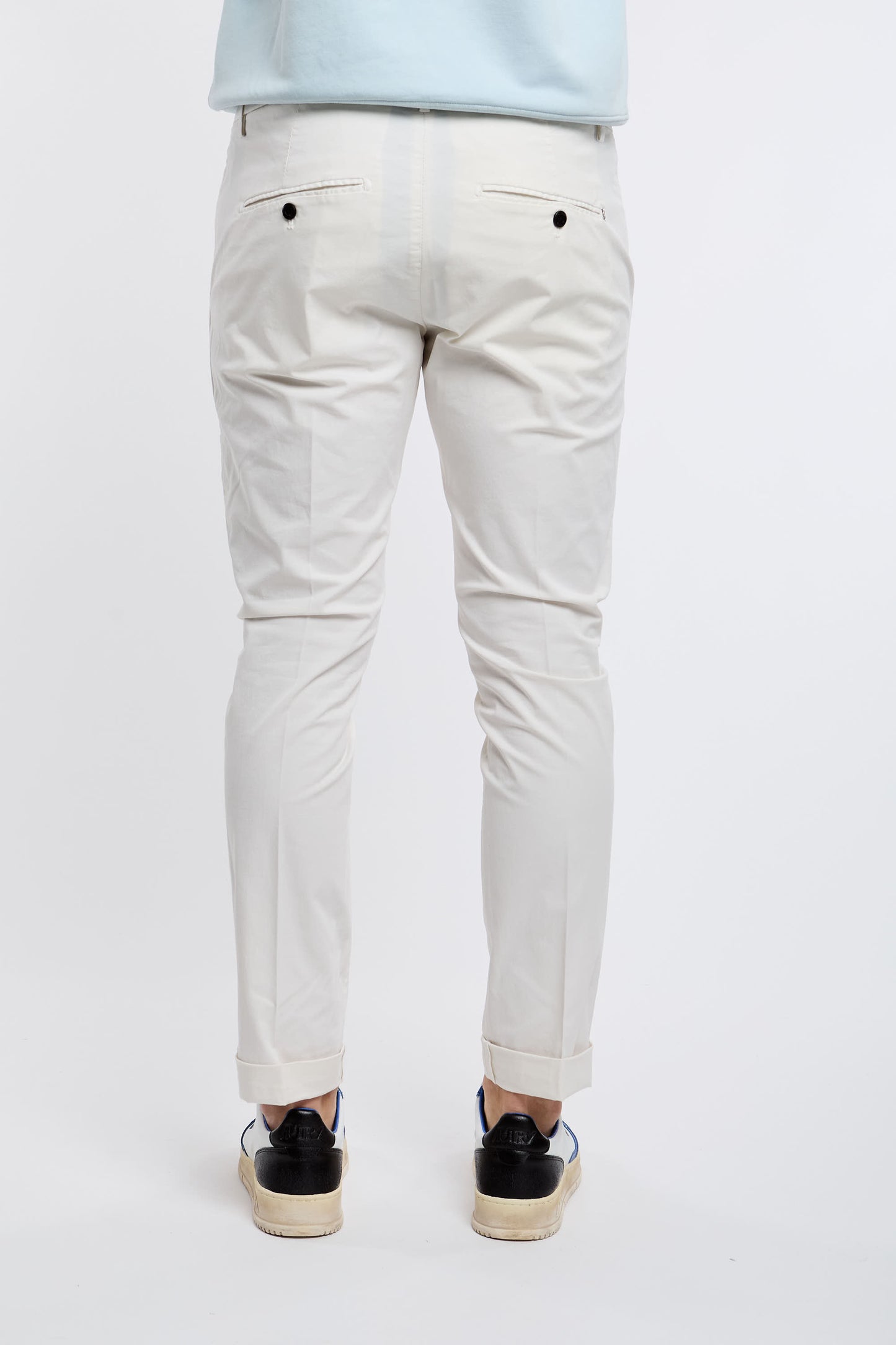  Dondup Gaubert Trousers 96% Co 4% Ea Multicolor Bianco Uomo - 4