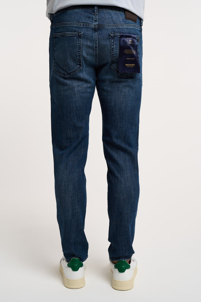  Incotex Denim Jeans 98% Co 2% Ea Multicolor Blu Uomo - 4