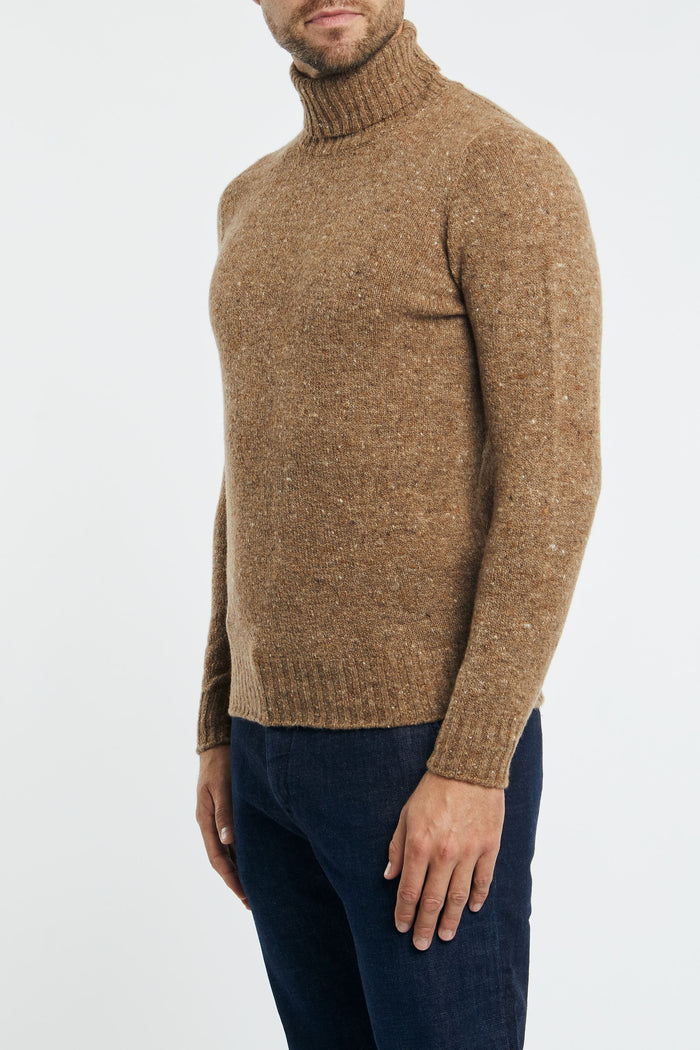  Drumohr Turtleneck Sweater Brown Beige Uomo - 2
