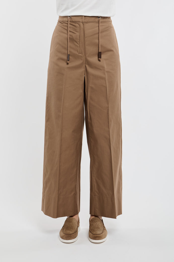  Max Mara S Trousers 66% Co 34% Pl Brown Marrone Donna - 1