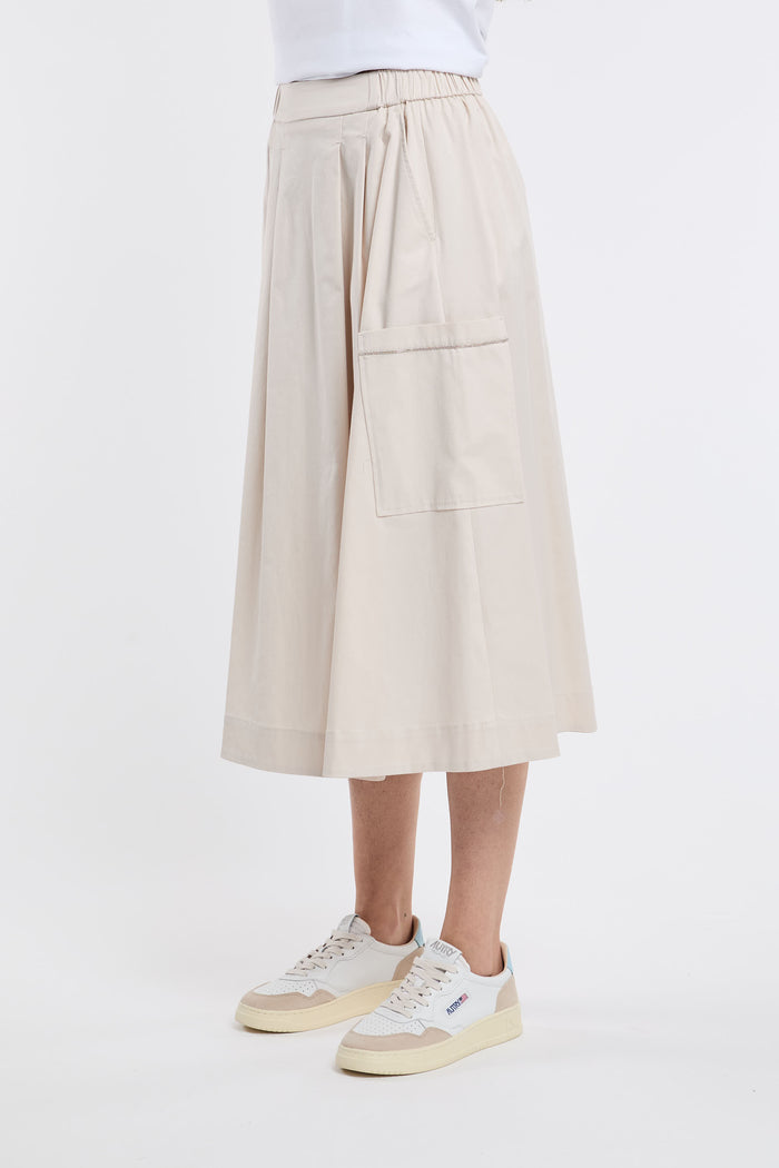  Peserico Multicolor Midi Skirt In Cotton/elastane Beige Donna - 2