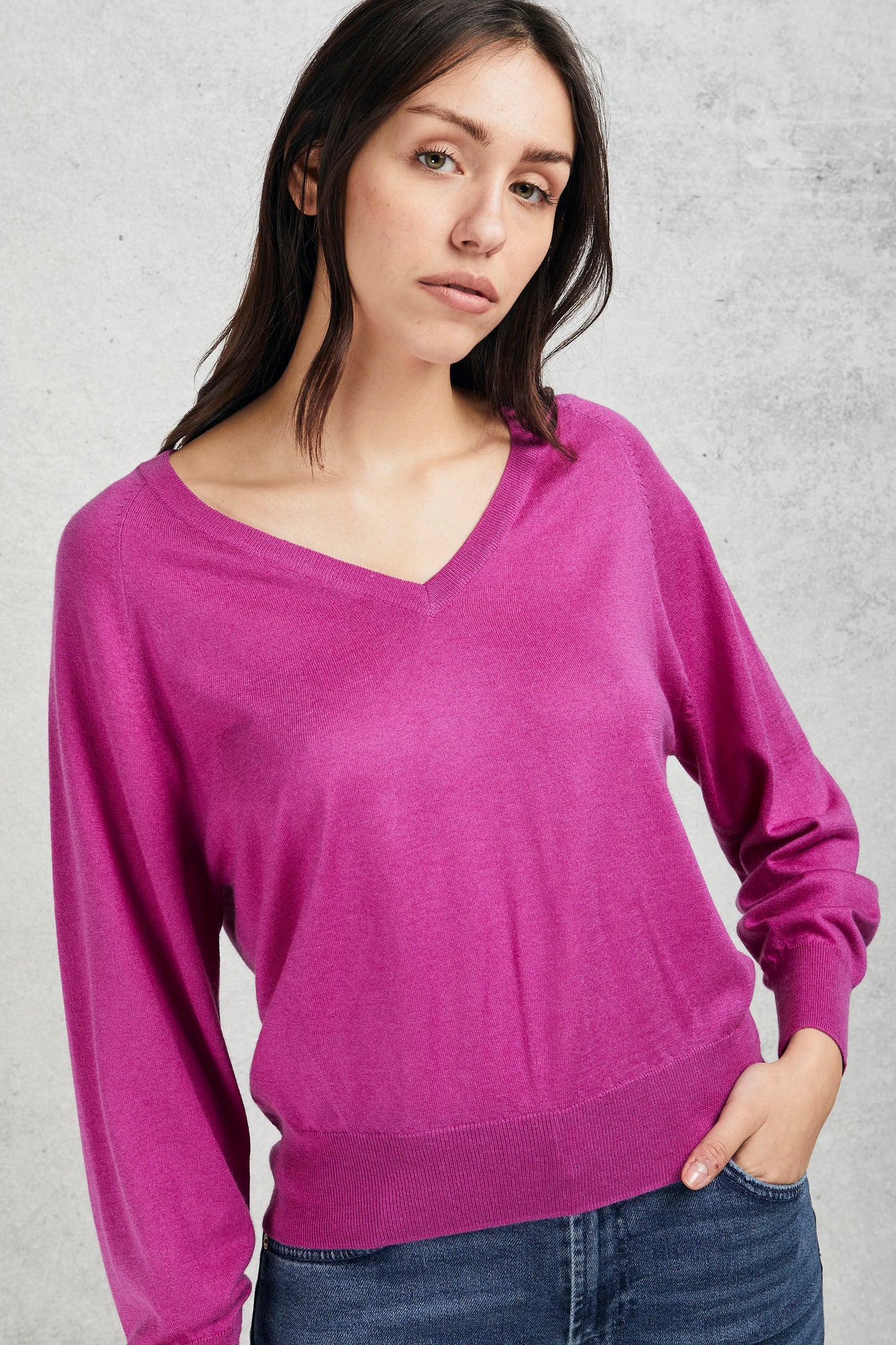  Purotatto V Neck Sweater Pink Women Rosa Donna - 6