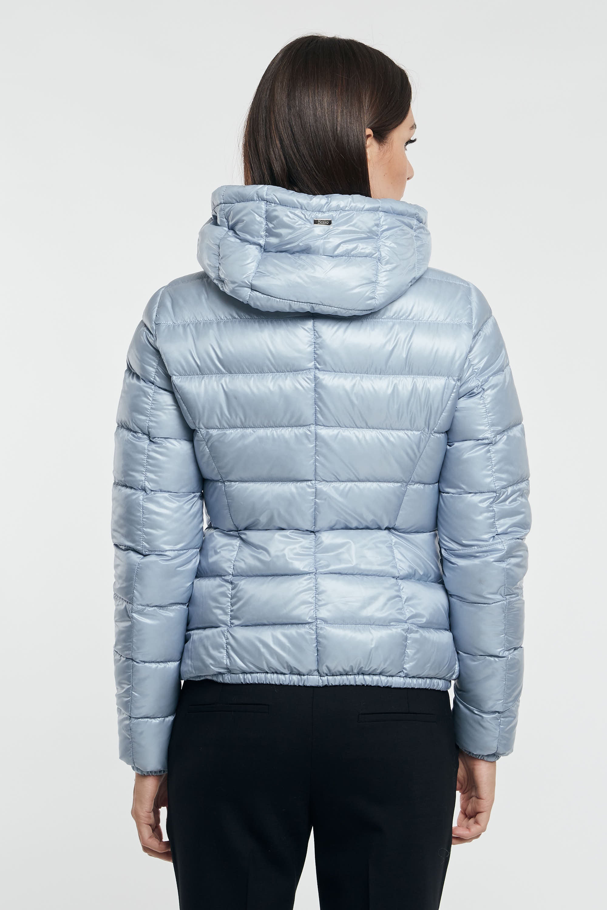 Herno Blue Down Jacket For Women Celeste Donna Modamica