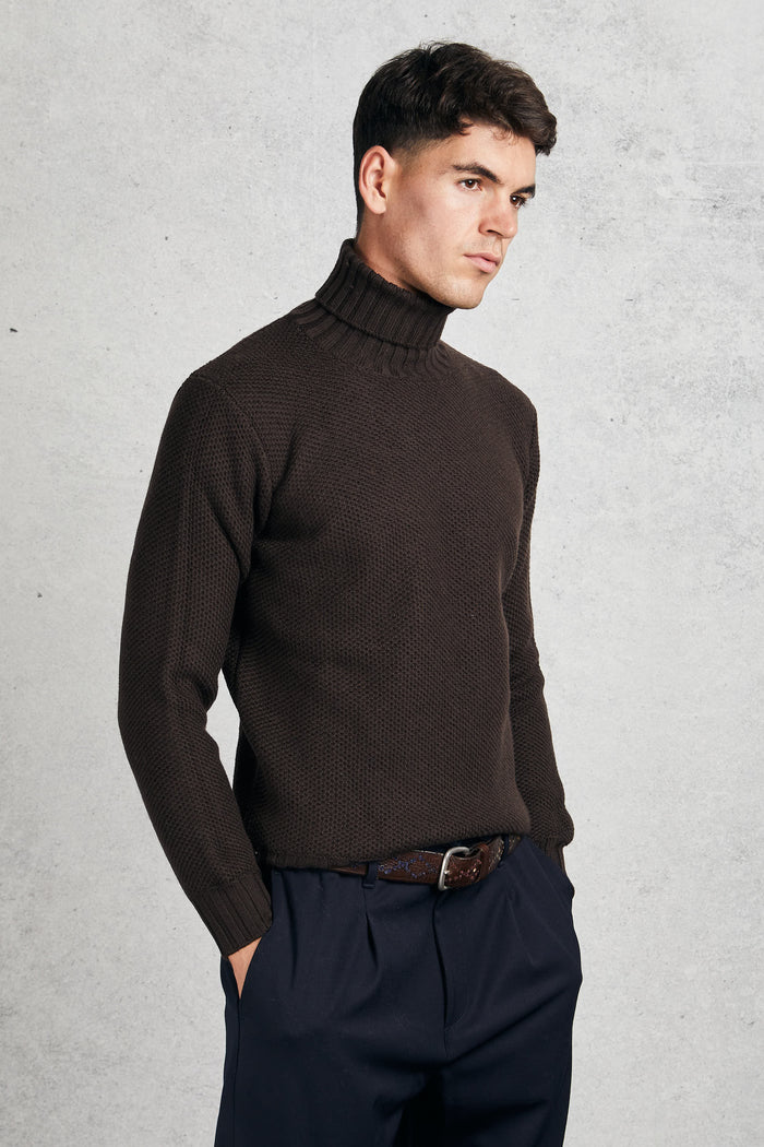 Filippo De Laurentiis Men's Brown Turtleneck Sweater-2