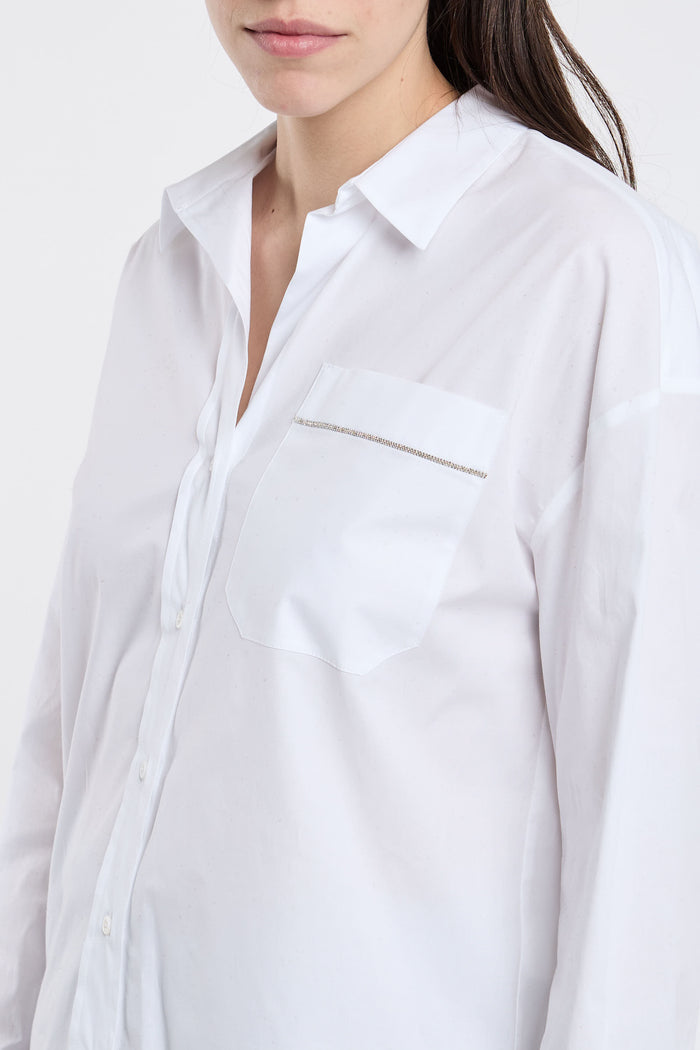  Peserico Camicia Popeline Di Cotone Bianco Bianco Donna - 5