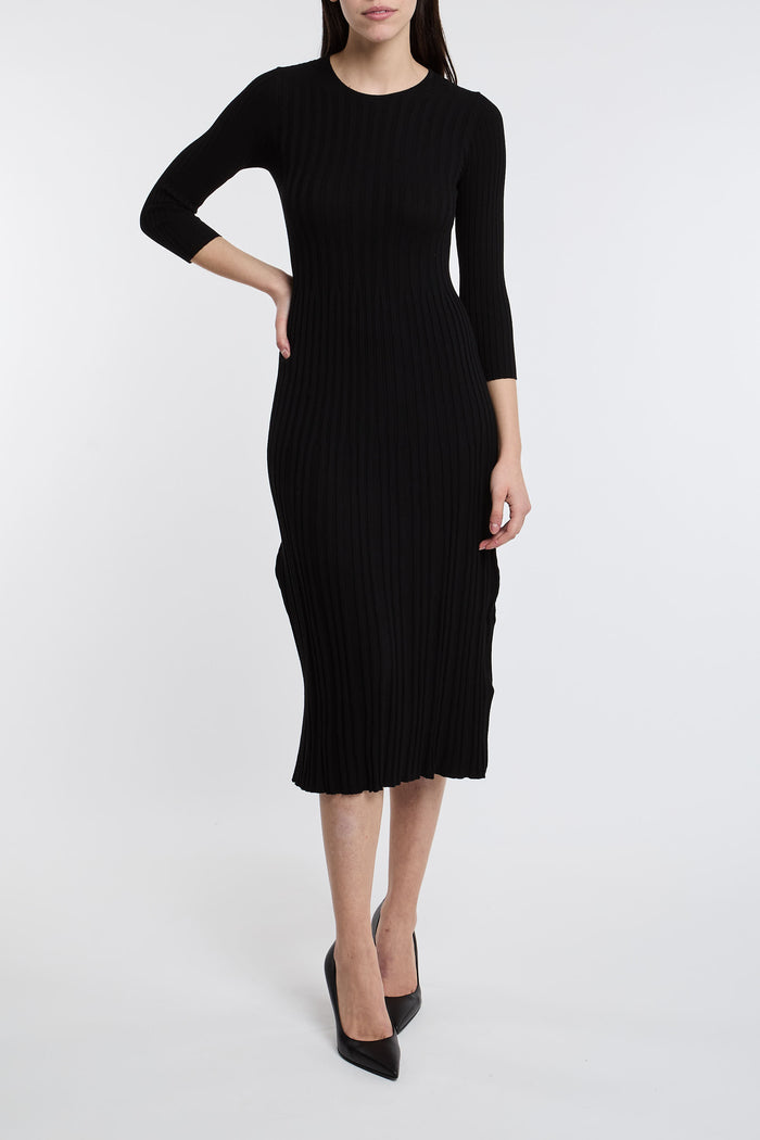  Max Mara Weekend Fitted Soft Black Dress 77%vi 23%pl Nero Donna - 1