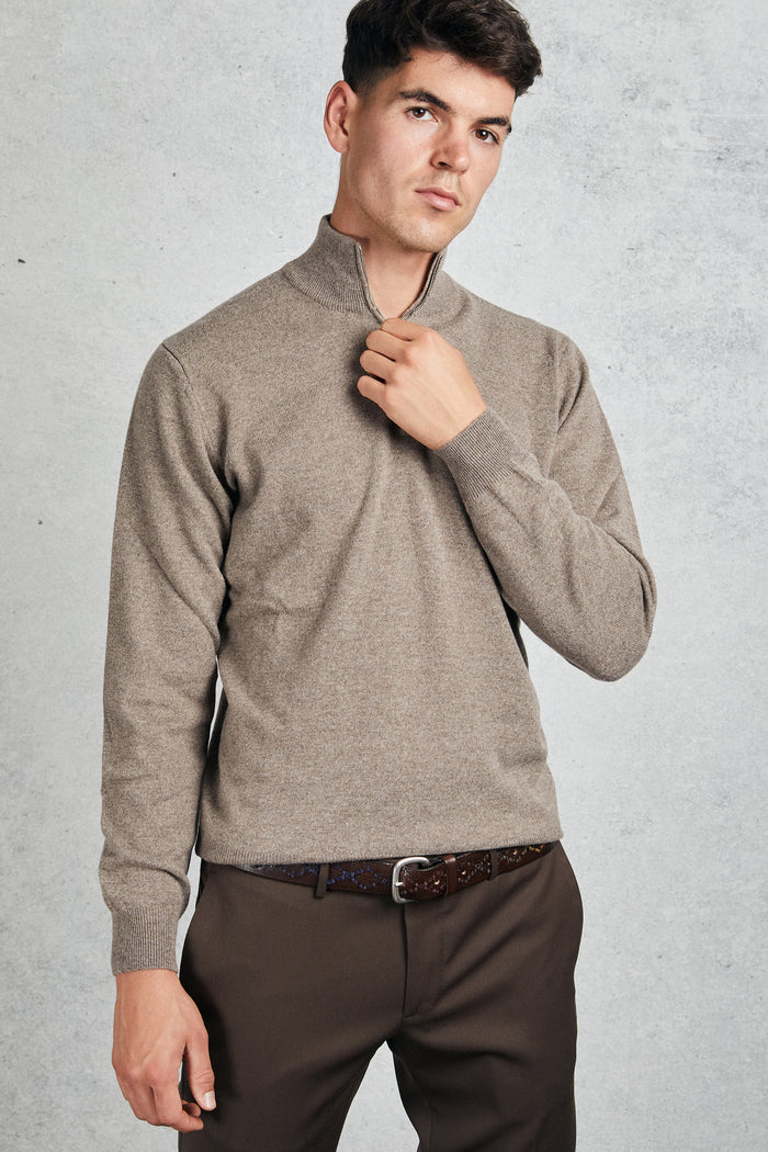 Filippo De Laurentiis Men's Brown Zip Neck Sweater Marrone Uomo - 4