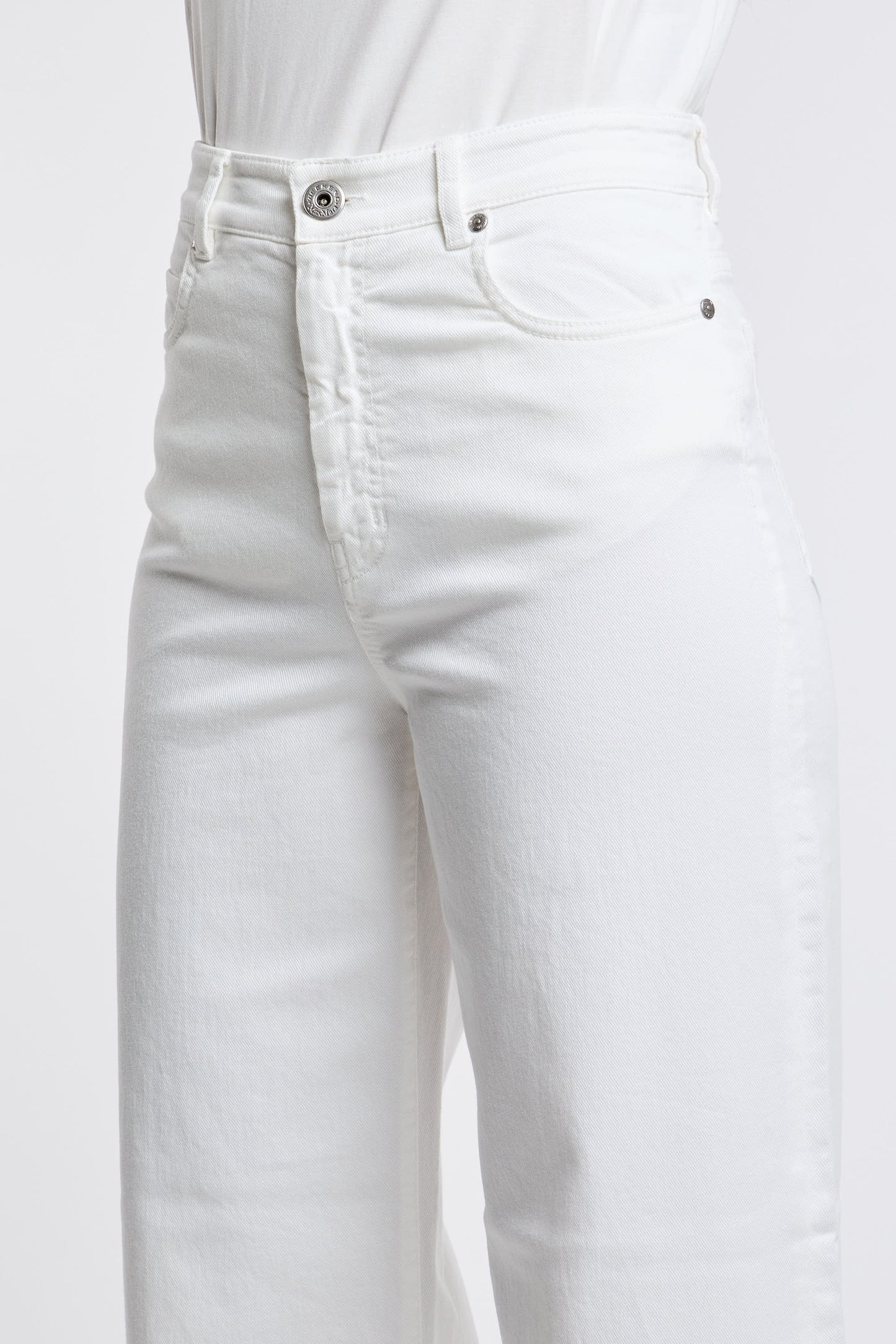  Max Mara Weekend Jeans 98% Co 2% Ea Bianco Bianco Donna - 6