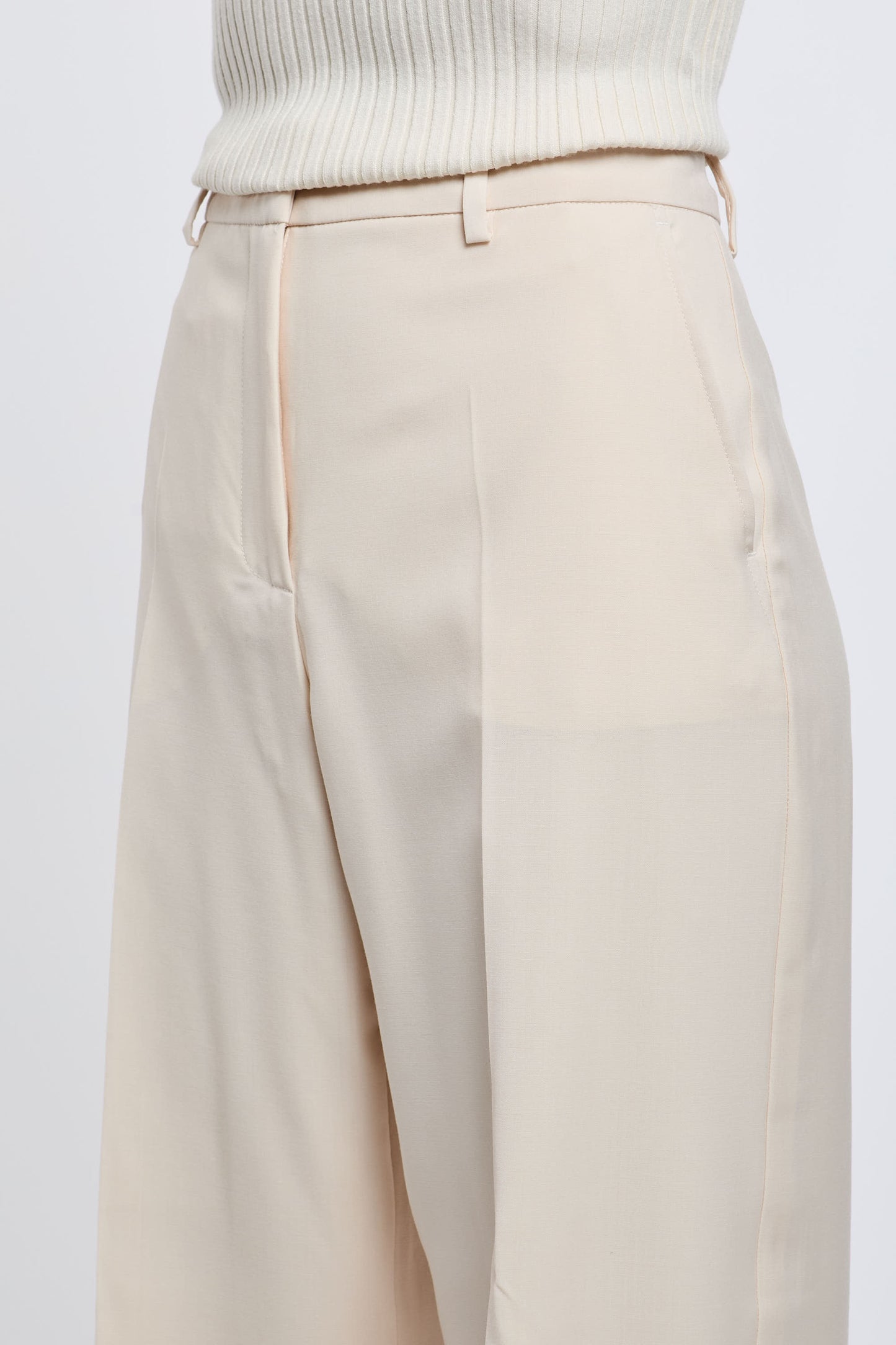  Max Mara Weekend Trousers 100% Wv White Beige Donna - 4