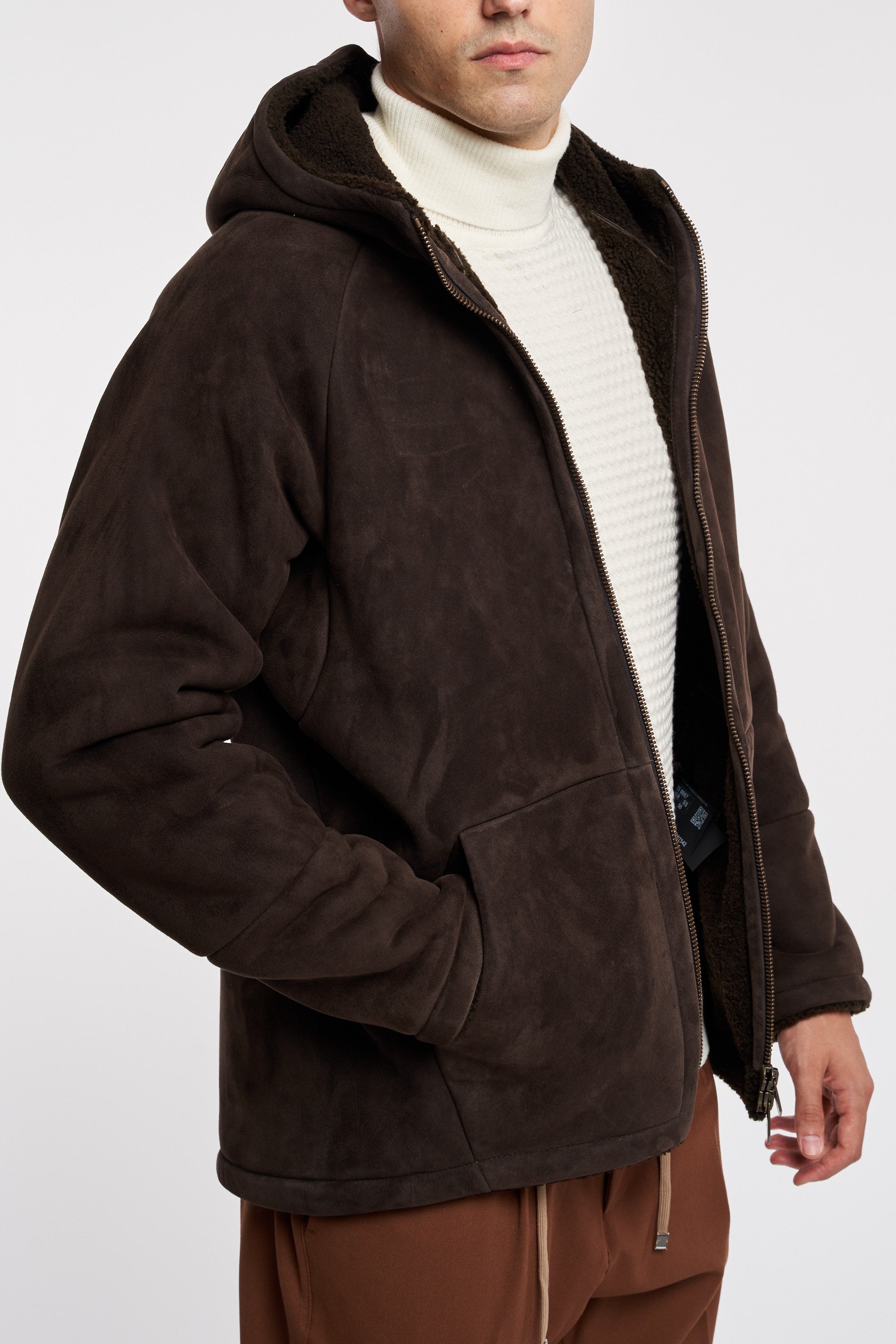 Salvatore Santoro Brown Leather Jacket 100% Lh Darkbrown Uomo