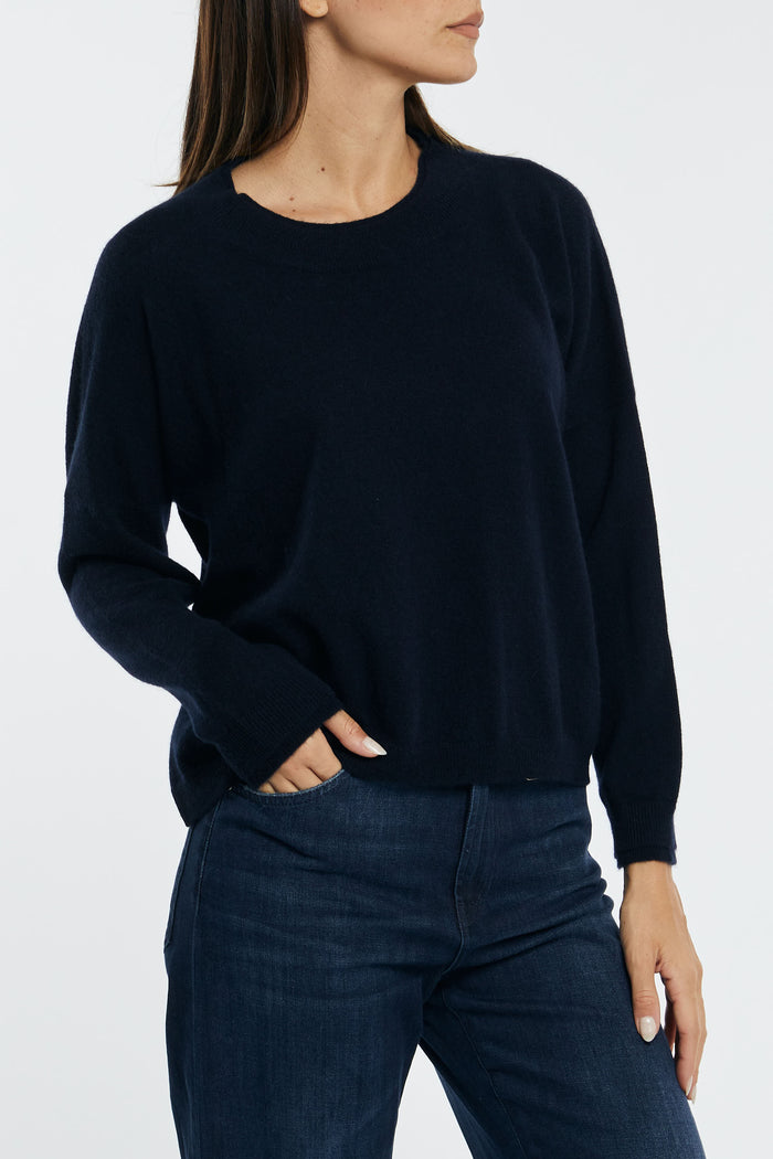 Verybusy Crew Neck Over Blue Woman Blu Donna - 2