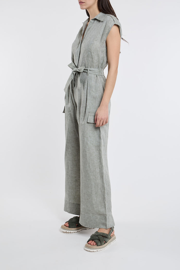 Peserico Pure Linen Green Jumpsuit-2
