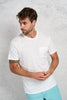  Mc2 Saint Barth Linen T-shirt With Front Pocket Bianco Bianco Uomo - 2