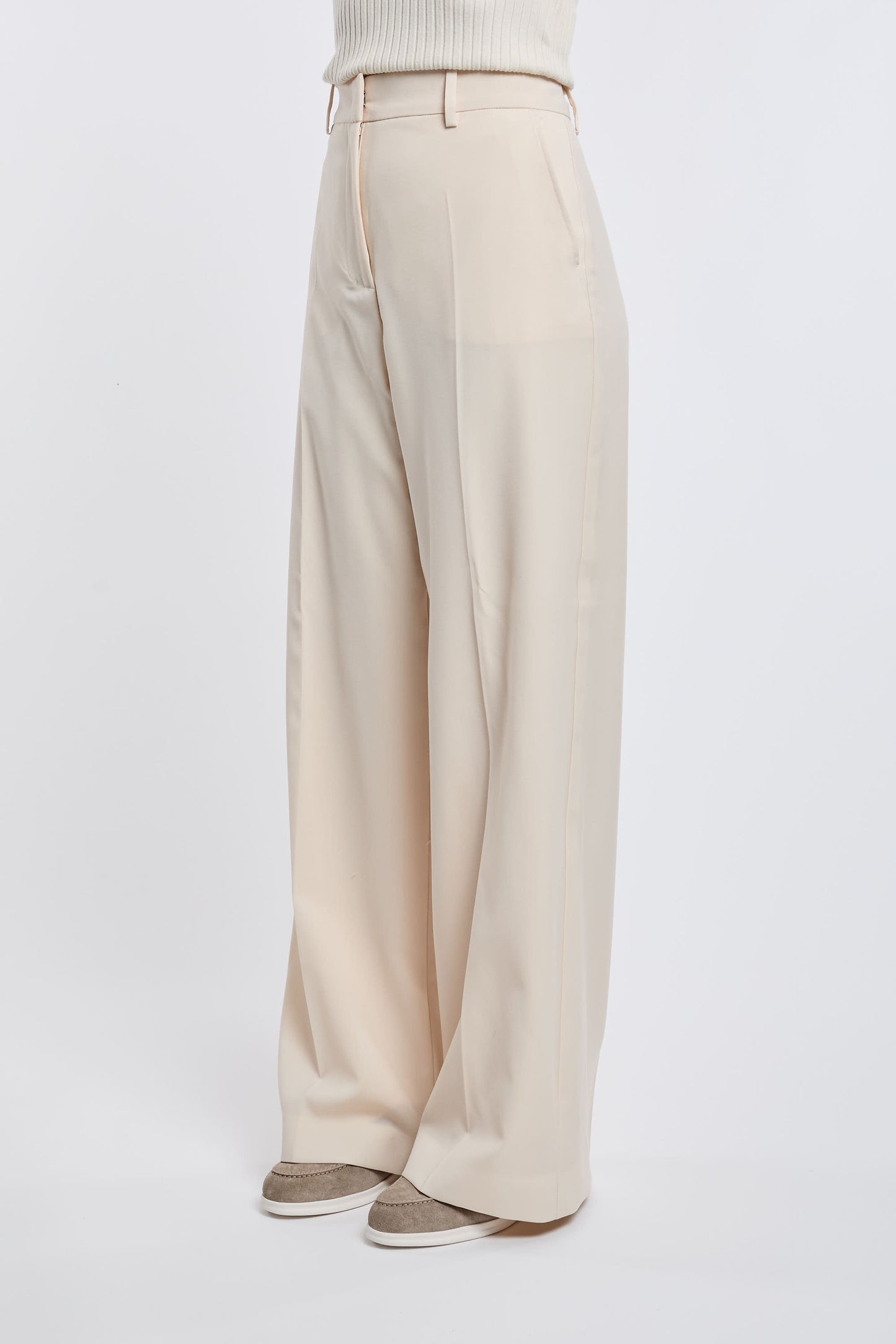  Max Mara Weekend Trousers 100% Wv White Beige Donna - 2