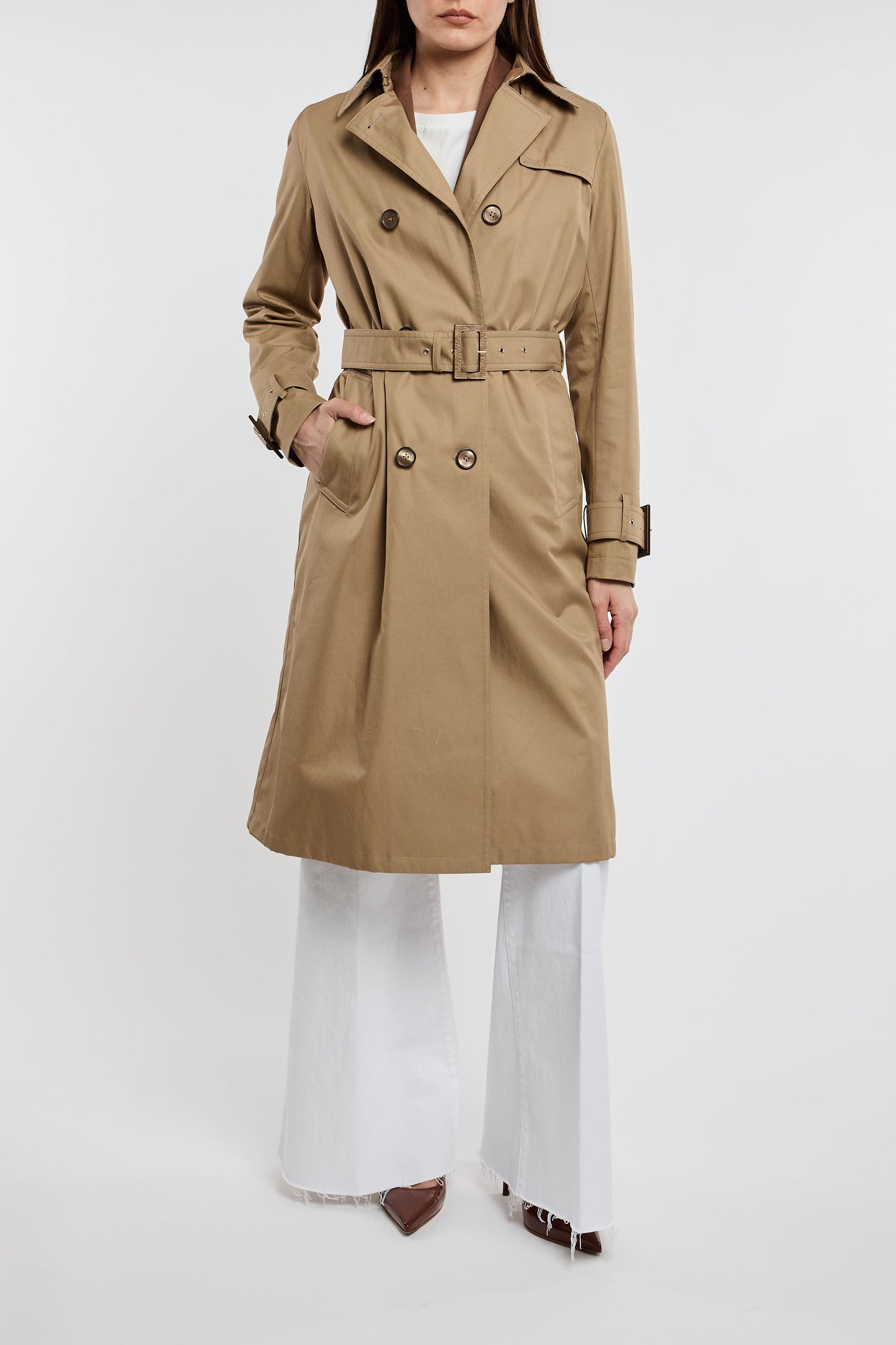  Herno Double-breasted Trench Delon 100% Co Beige Beige Donna - 2