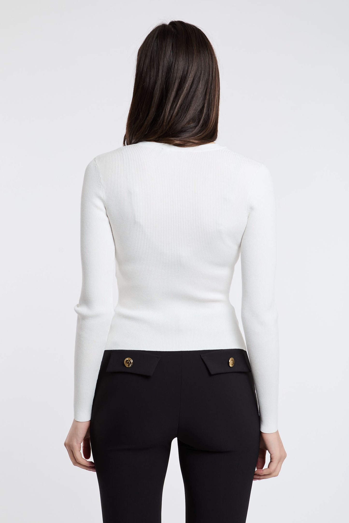  Elisabetta Franchi Sweater 72% Vi 28% Pl White Bianco Donna - 5