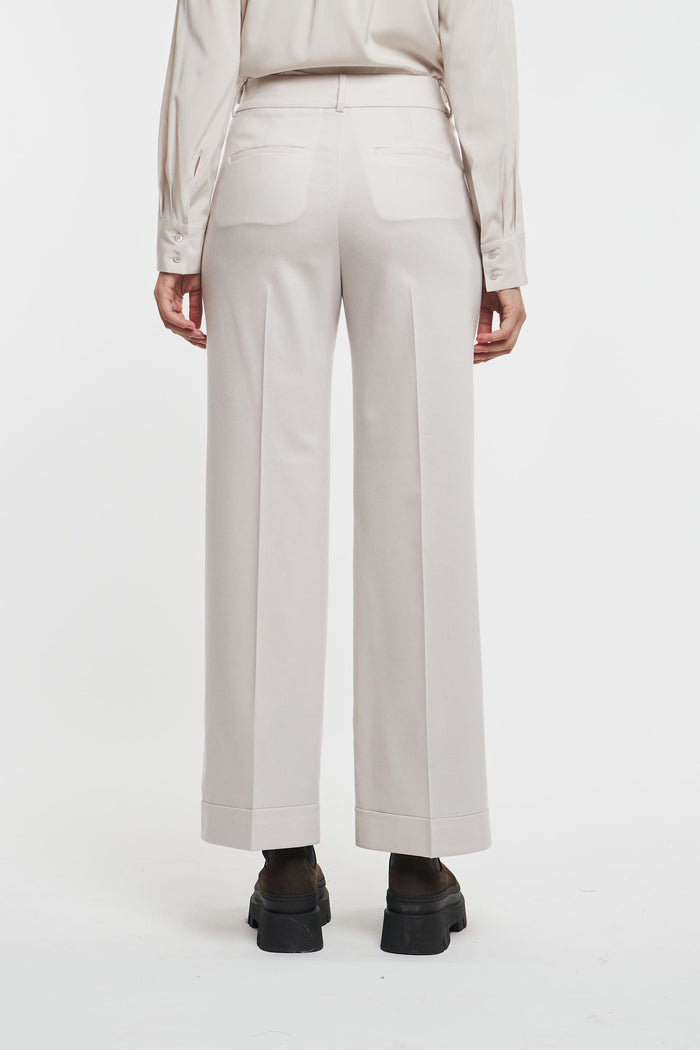  Peserico Pantalone Flanella Stretch In Lana Lurex Rosso Rosso Donna - 4