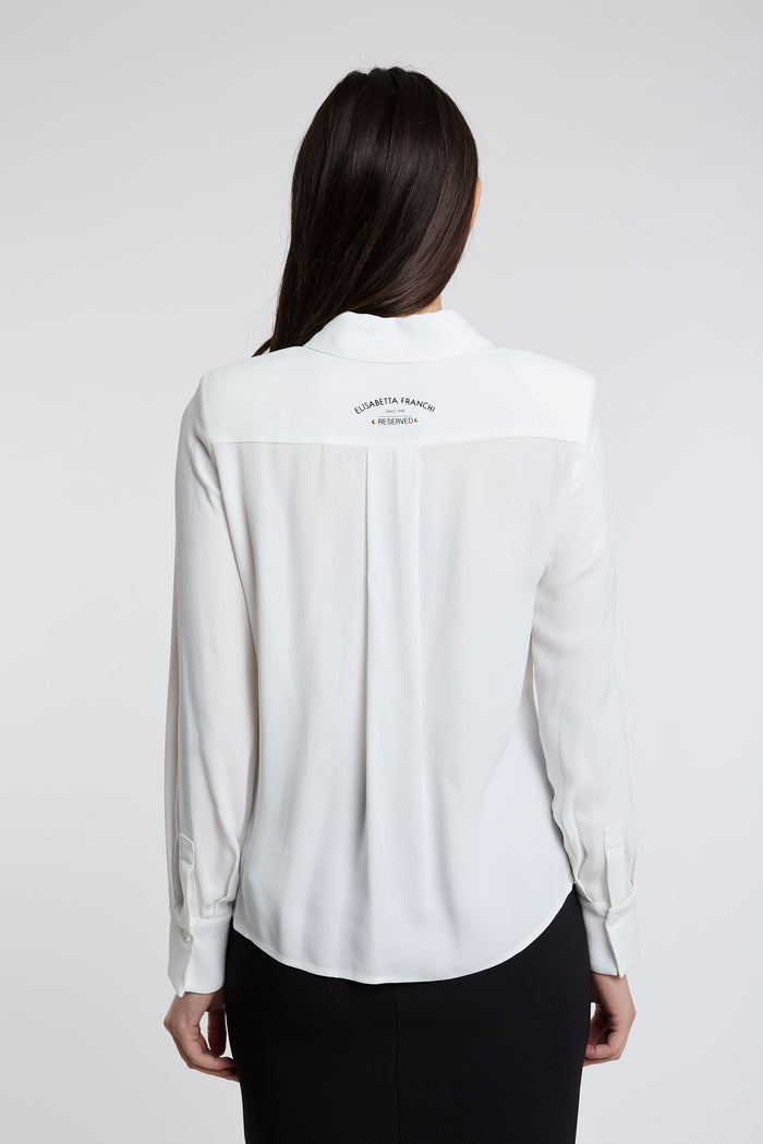  Elisabetta Franchi Shirt 100% Vi White Bianco Donna - 4