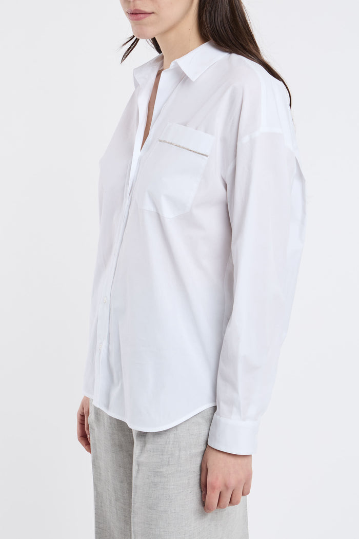 Peserico Camicia Popeline di Cotone Bianco-2