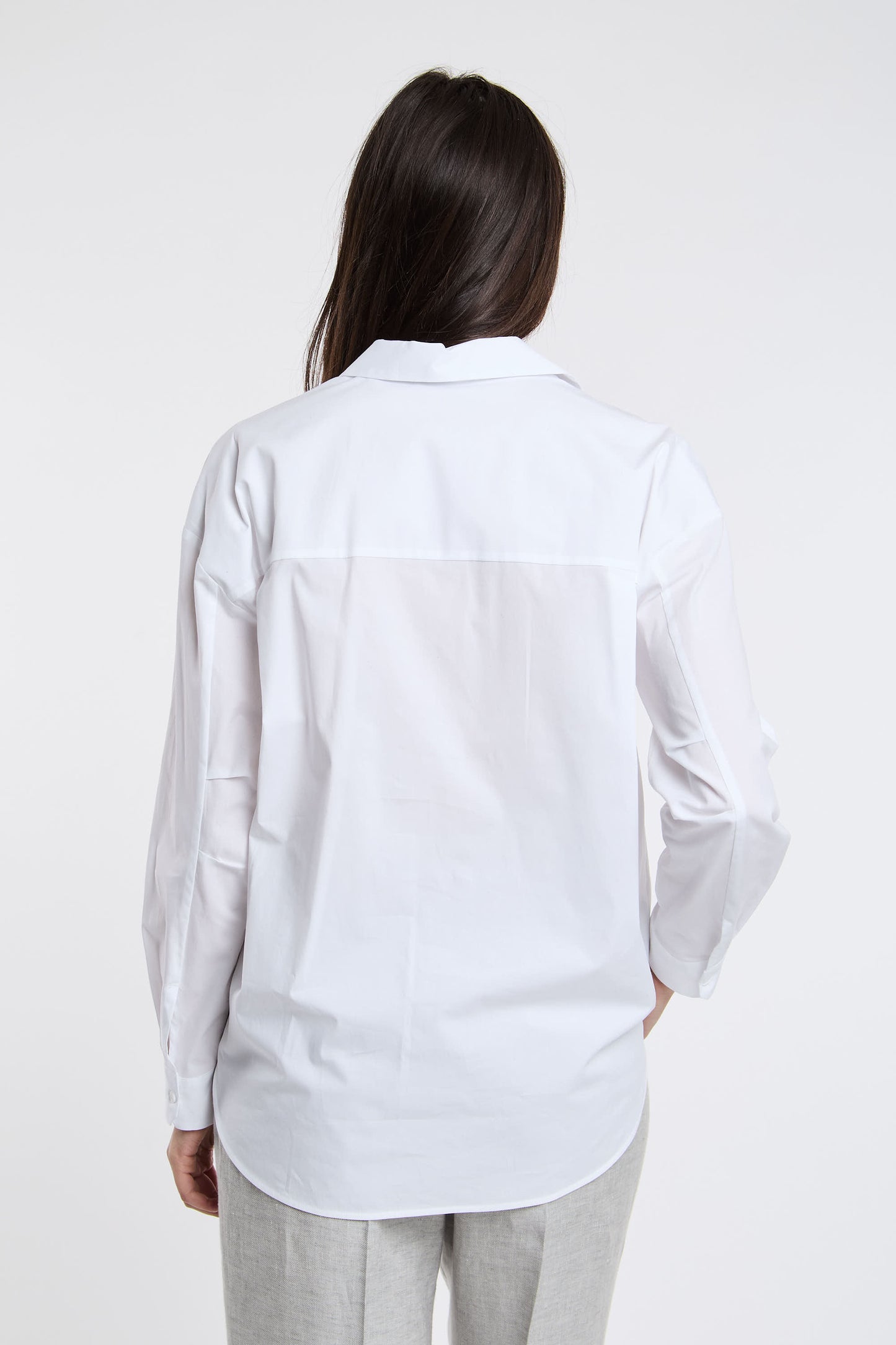  Peserico Camicia Popeline Di Cotone Bianco Bianco Donna - 4