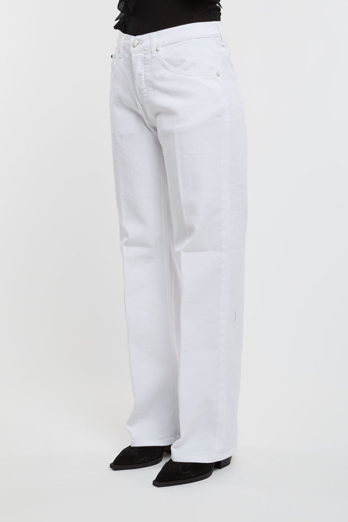  Dondup Jacklyn Jeans In White Cotton Blend Bianco Donna - 2