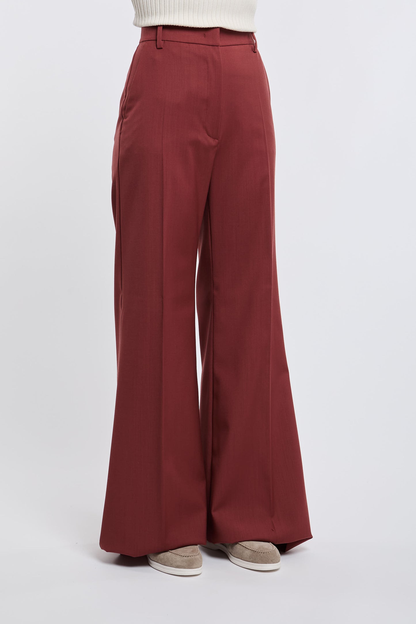  Max Mara Weekend Trousers 100% Wv Red Rosso Donna - 3
