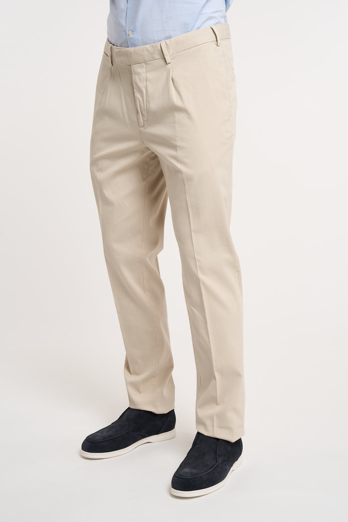  Devore Pants With Pleats In Cotton/silk/elastane Grey Beige Uomo - 2