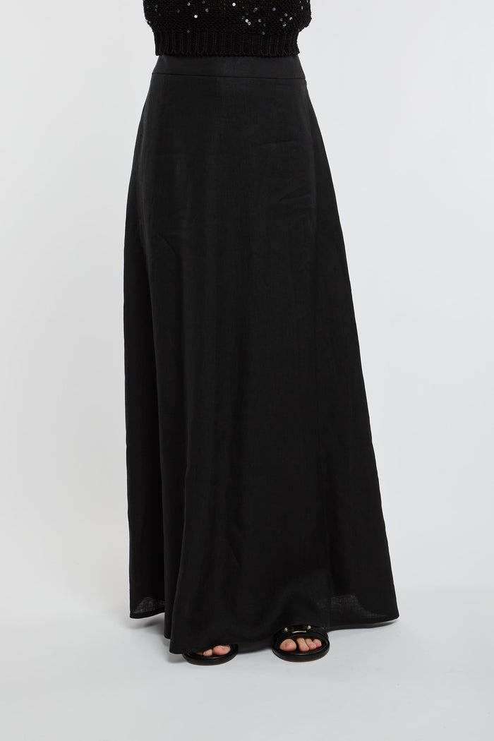  Peserico Skirt 100% Li Black Nero Donna - 4