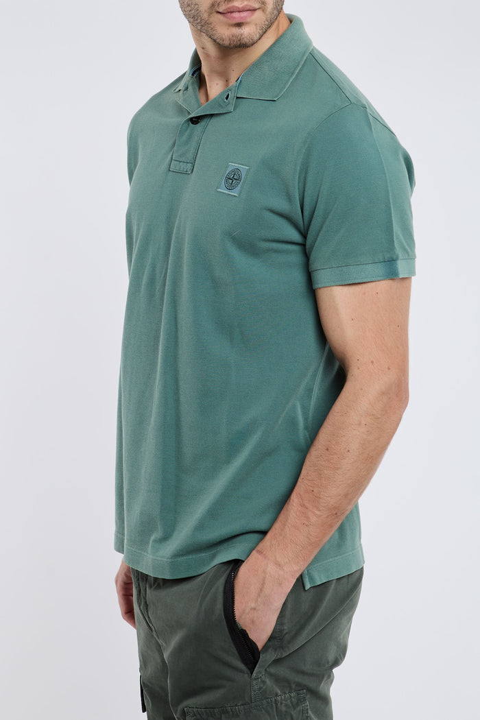 Stone Island Slim Fit Green Polo in 100% CO